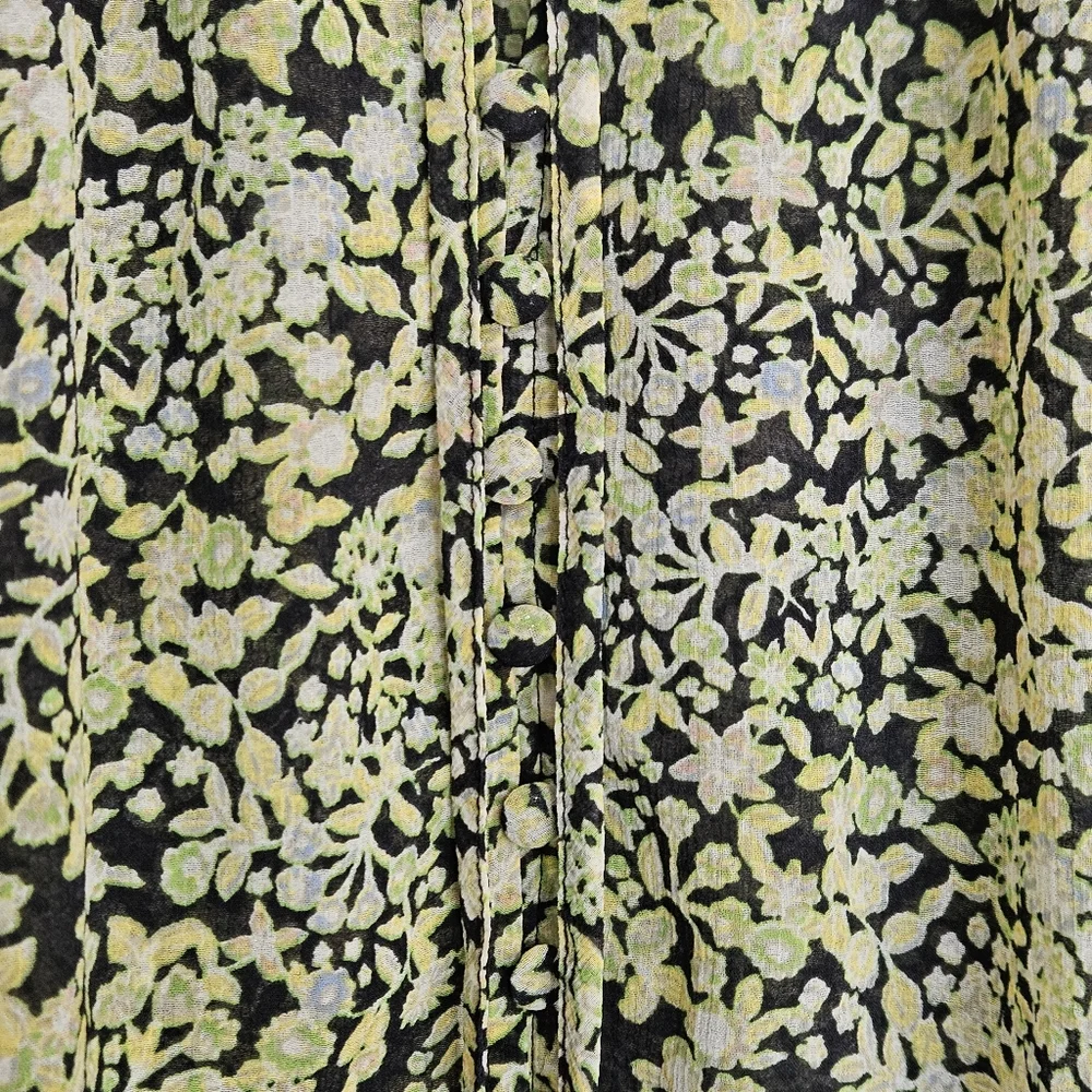 Free People Lela Floral Smocked Ruffle Blouse Floral XS - Picture 8 of 12